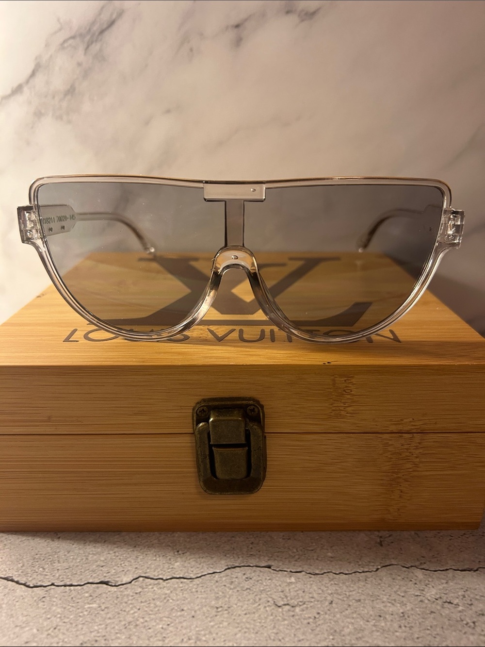 Clear Frame Sunglasses with Gray Lenses